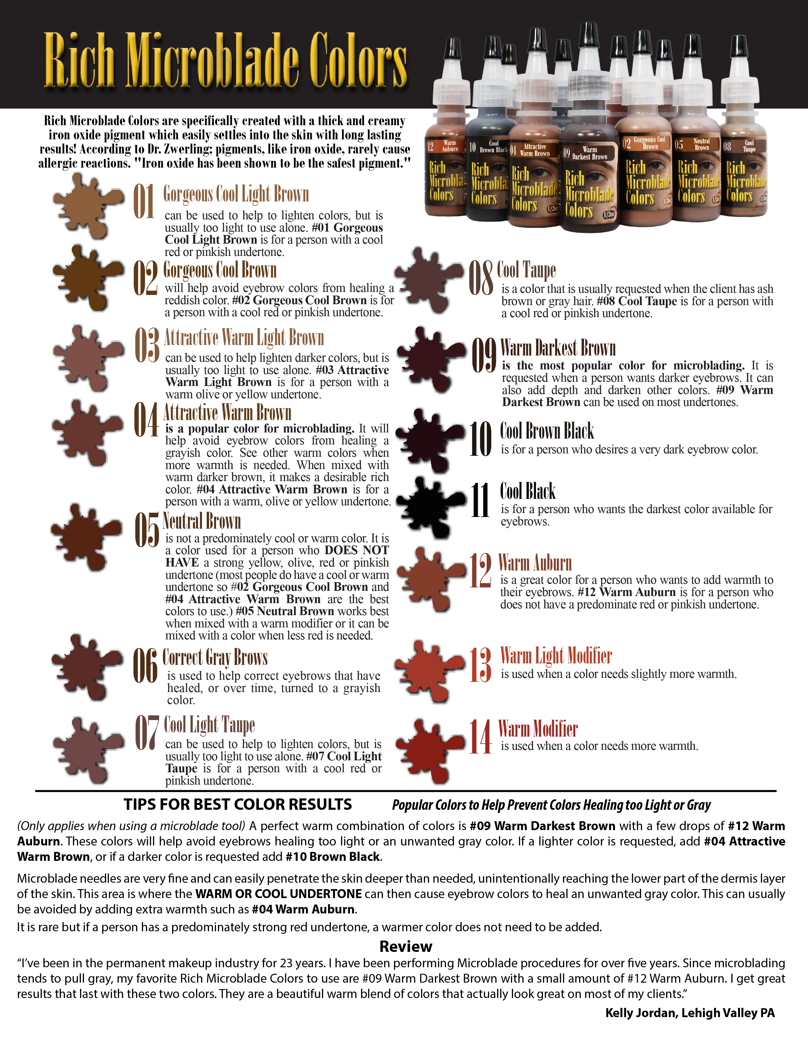 Rich Microblade Color Chart - Printable